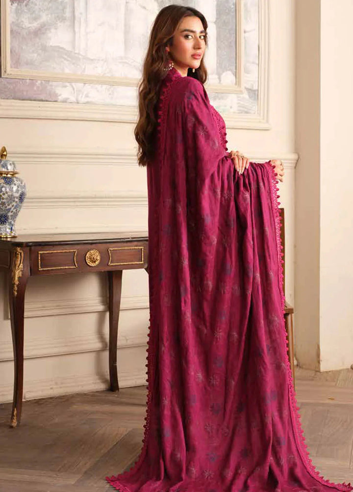 Tehzeeb By Riaz Arts Embroidered Leather Peach Suit Unstitched 3 Piece RA24W TL-278 - Winter Collection