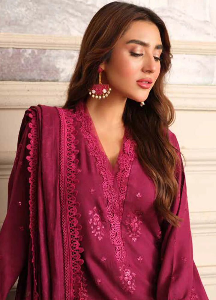 Tehzeeb By Riaz Arts Embroidered Leather Peach Suit Unstitched 3 Piece RA24W TL-278 - Winter Collection