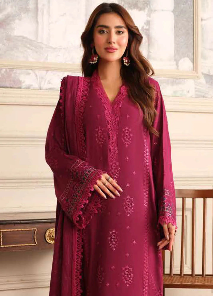 Tehzeeb By Riaz Arts Embroidered Leather Peach Suit Unstitched 3 Piece RA24W TL-278 - Winter Collection