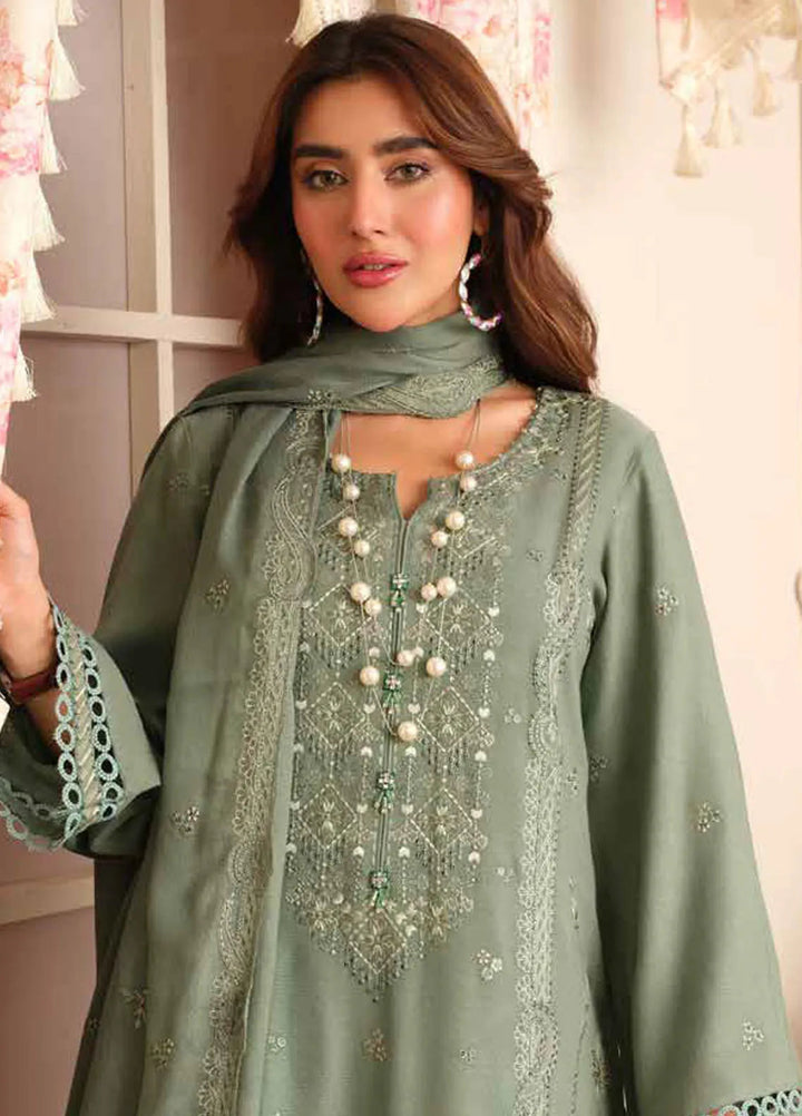 Tehzeeb By Riaz Arts Embroidered Leather Peach Suit Unstitched 3 Piece RA24W TL-282 - Winter Collection