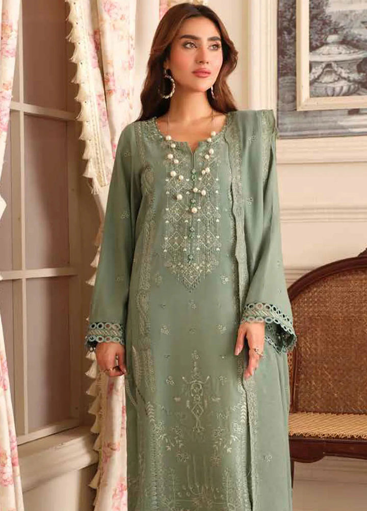 Tehzeeb By Riaz Arts Embroidered Leather Peach Suit Unstitched 3 Piece RA24W TL-282 - Winter Collection