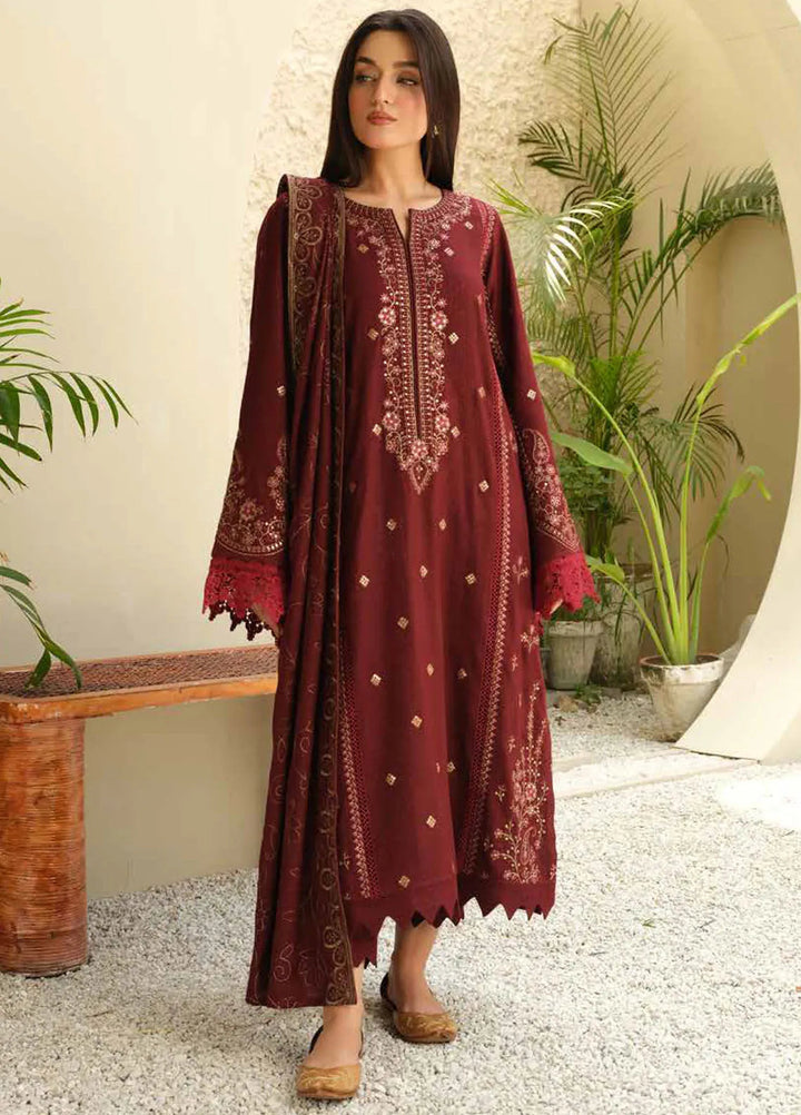 Tehzeeb by Riaz Arts Embroidered Leather Peach Suits Unstitched 3 Piece RA24ULP TL-285 - Winter Collection