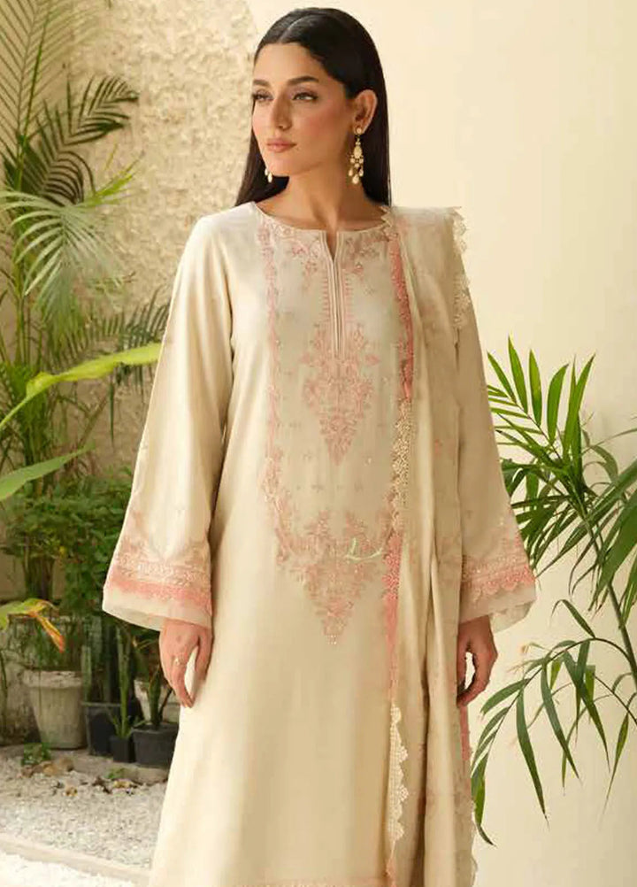 Tehzeeb by Riaz Arts Embroidered Leather Peach Suits Unstitched 3 Piece RA24ULP TL-286 - Winter Collection