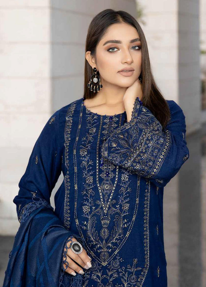 Tehzeeb By Riaz Arts Embroidered Leather Peach Suits Unstitched 3 Piece RA22TPL TL-180 - Winter Collection