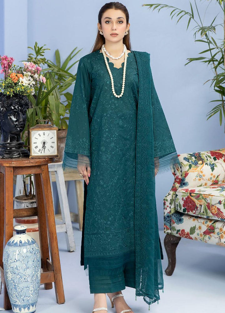 Tehzeeb By Riaz Arts Embroidered Lawn Suits Unstitched 3 Piece RA23TPL TL-47 - Summer Collection