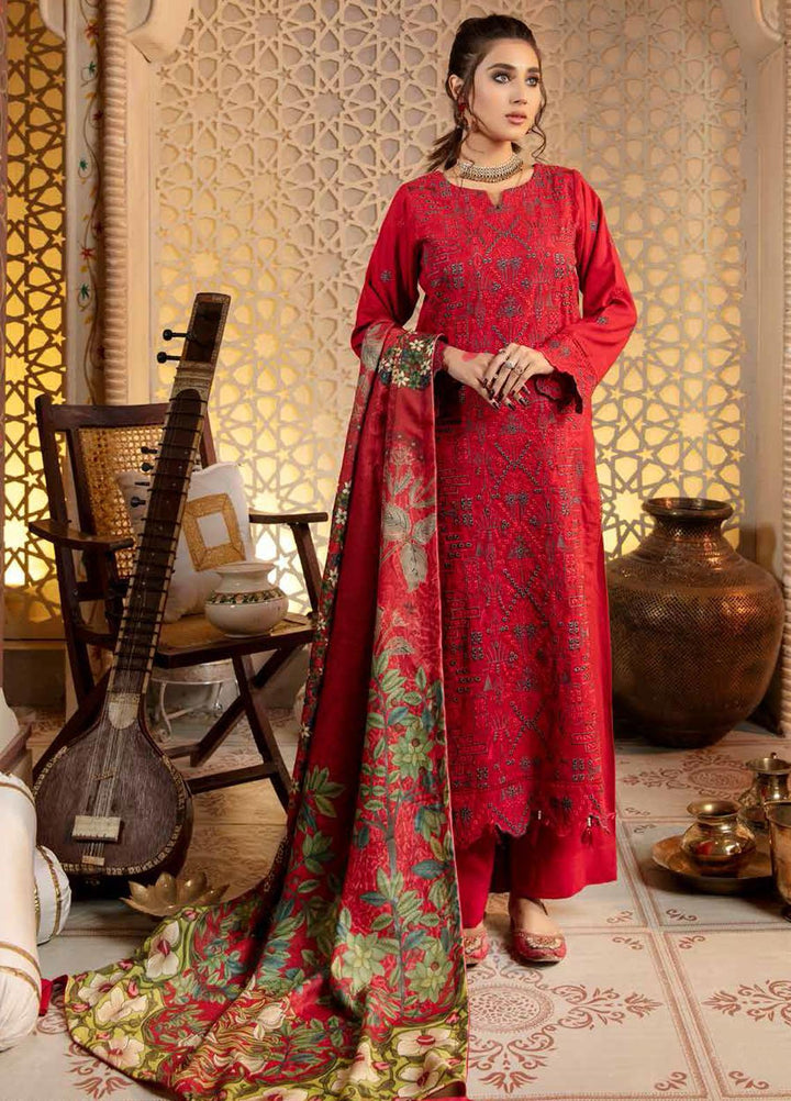 Tehzeeb by Riaz Arts Embroidered Leather Peach Suits Unstitched 3 Piece RA21TC LP-21 - Winter Collection