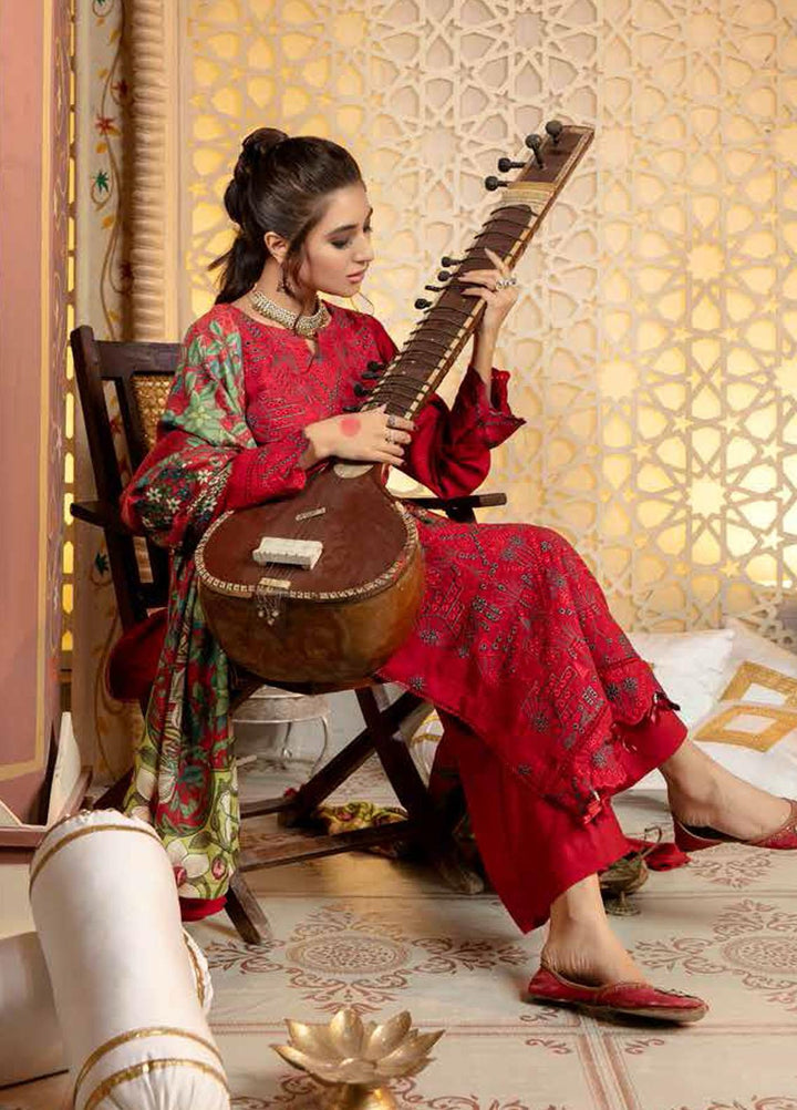 Tehzeeb by Riaz Arts Embroidered Leather Peach Suits Unstitched 3 Piece RA21TC LP-21 - Winter Collection