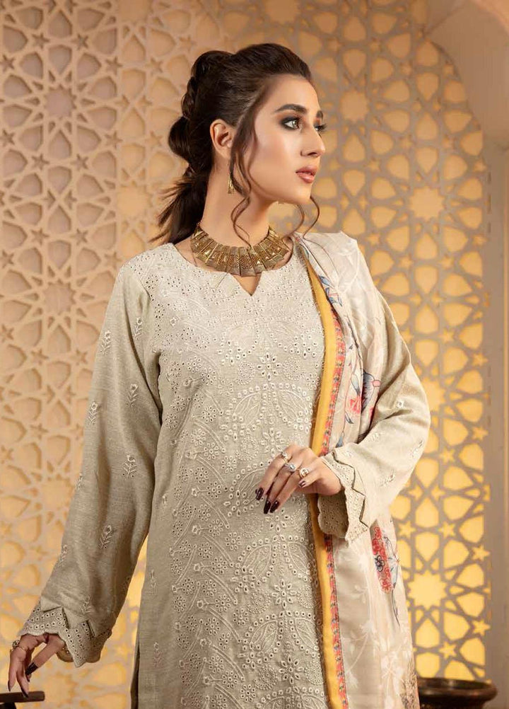Tehzeeb by Riaz Arts Embroidered Leather Peach Suits Unstitched 3 Piece RA21TC LP-22 - Winter Collection