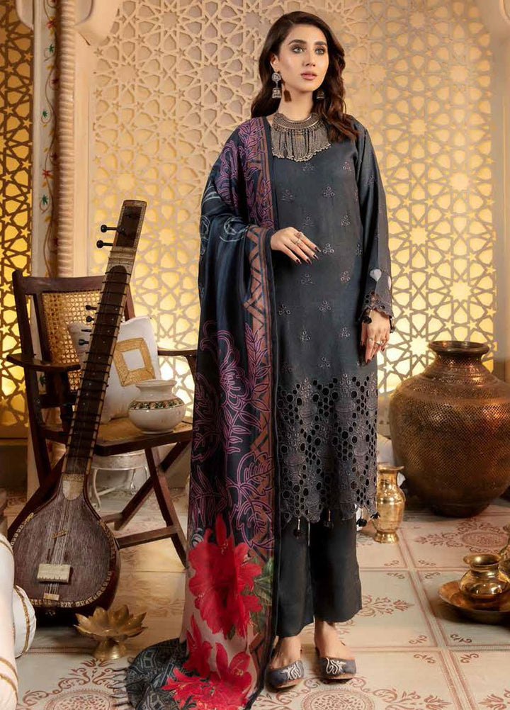 Tehzeeb by Riaz Arts Embroidered Leather Peach Suits Unstitched 3 Piece RA21TC LP-23 - Winter Collection