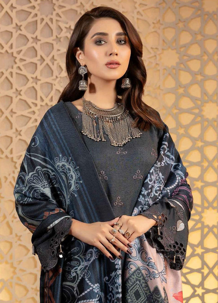 Tehzeeb by Riaz Arts Embroidered Leather Peach Suits Unstitched 3 Piece RA21TC LP-23 - Winter Collection