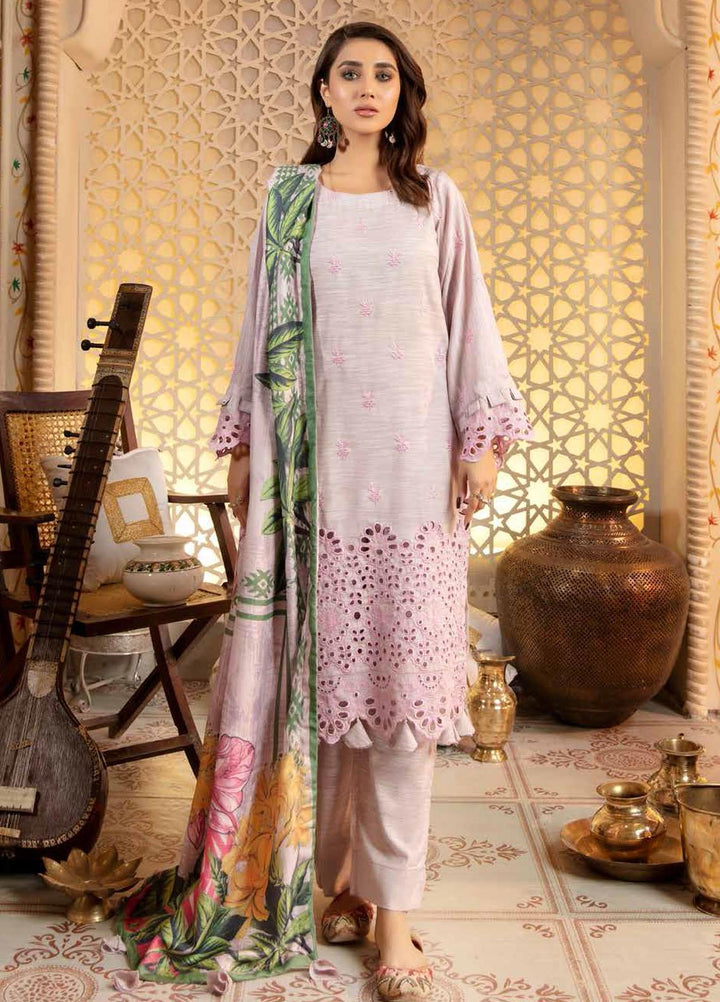 Tehzeeb by Riaz Arts Embroidered Leather Peach Suits Unstitched 3 Piece RA21TC LP-24 - Winter Collection