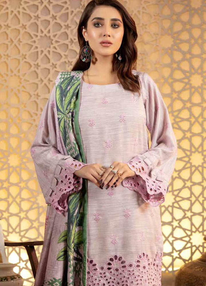 Tehzeeb by Riaz Arts Embroidered Leather Peach Suits Unstitched 3 Piece RA21TC LP-24 - Winter Collection