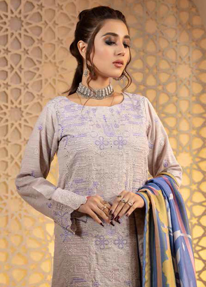 Tehzeeb by Riaz Arts Embroidered Leather Peach Suits Unstitched 3 Piece RA21TC LP-26 - Winter Collection