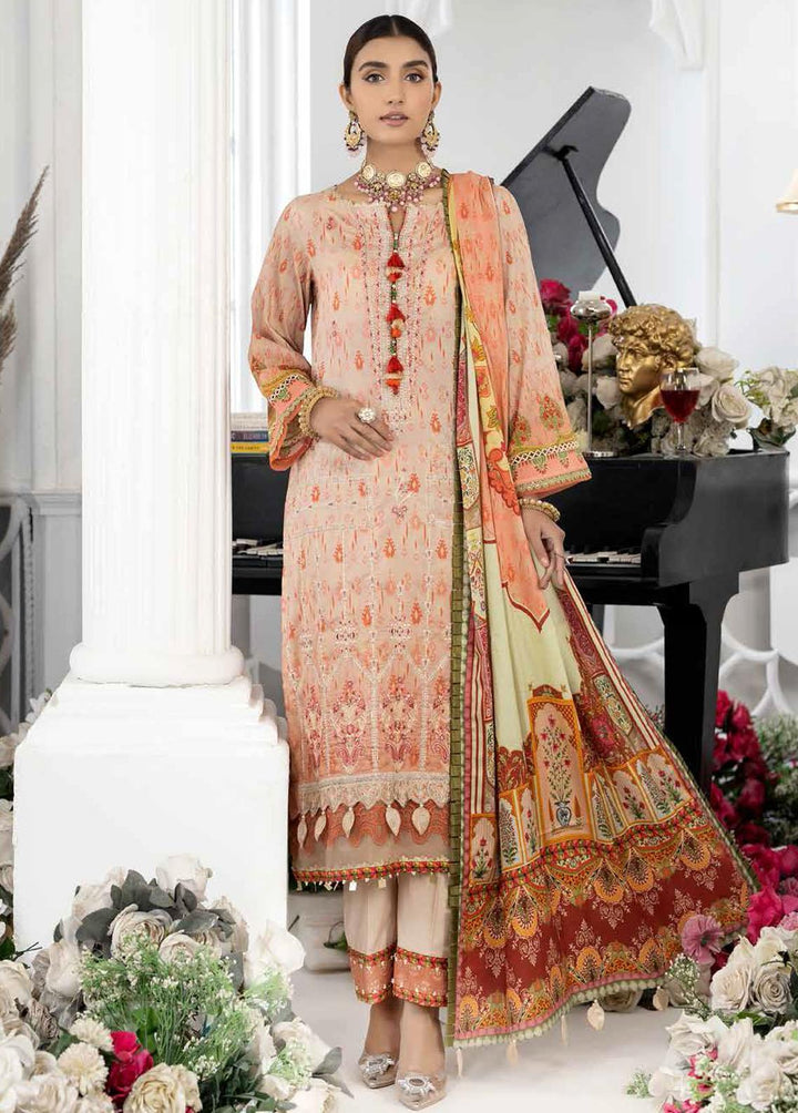 Tehzeeb By Riaz Arts Embroidered Lawn Suits Unstitched 3 Piece RA22T TL-06 - Luxury Collection