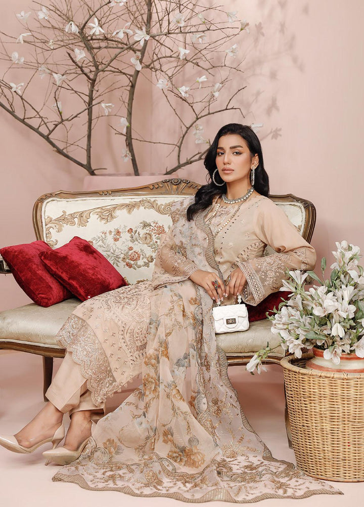 Tehzeeb By Riaz Arts Embroidered Swiss Voile Suits Unstitched 3 Piece RS23TS TL-10 - Summer Collection