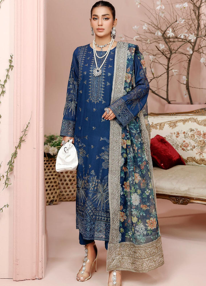 Tehzeeb By Riaz Arts Embroidered Swiss Voile Suits Unstitched 3 Piece RS23TS TL-11 - Summer Collection