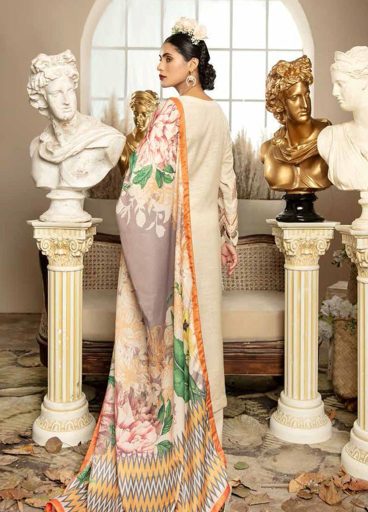 Tehzeeb by Riaz Arts Embroidered Leather Peach Suits Unstitched 3 Piece RA21TL-2 LP-16 - Winter Collection