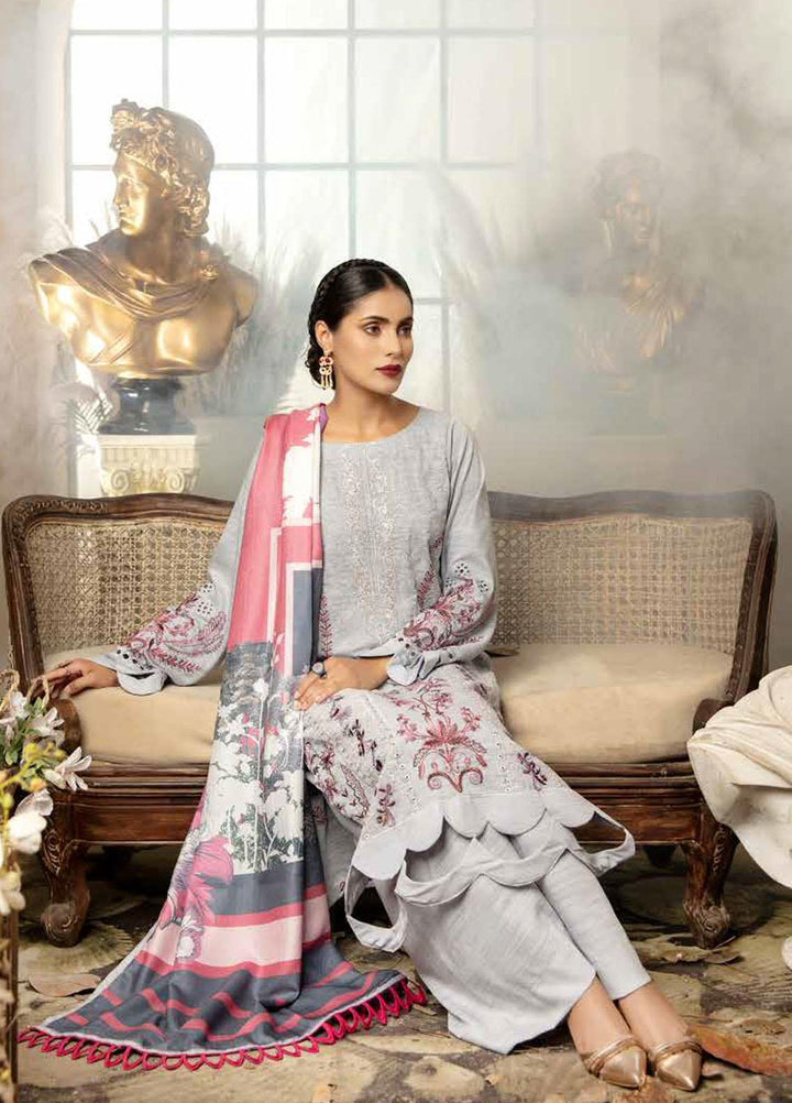 Tehzeeb by Riaz Arts Embroidered Leather Peach Suits Unstitched 3 Piece RA21TL-2 LP-19 - Winter Collection