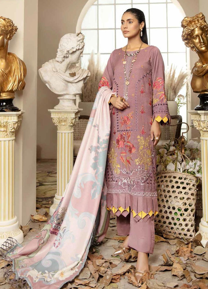 Tehzeeb by Riaz Arts Embroidered Leather Peach Suits Unstitched 3 Piece RA21TL-2 LP-20 - Winter Collection