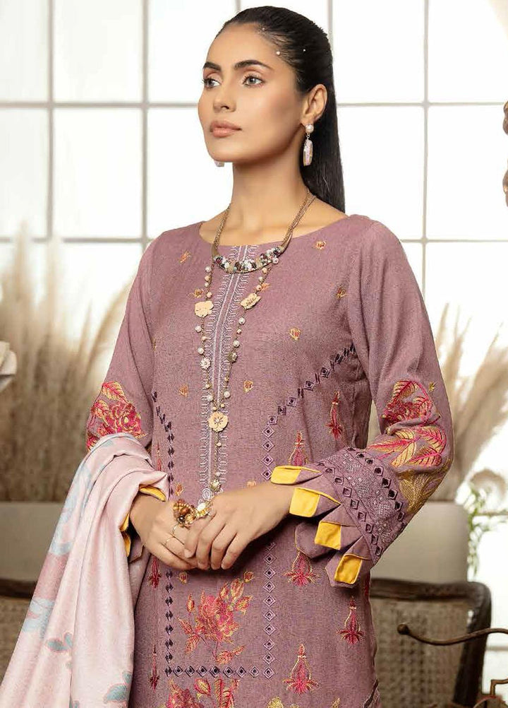 Tehzeeb by Riaz Arts Embroidered Leather Peach Suits Unstitched 3 Piece RA21TL-2 LP-20 - Winter Collection
