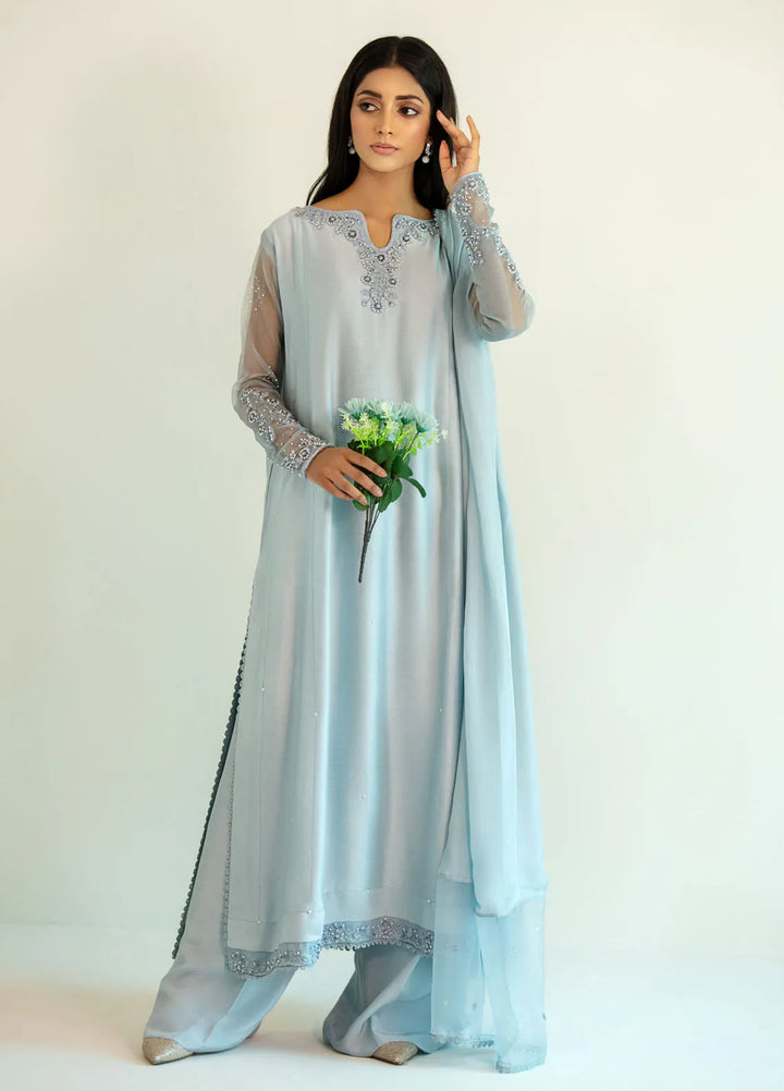 Textile Lime Pret Embroidered Raw Silk 3 Piece Suit Febinne