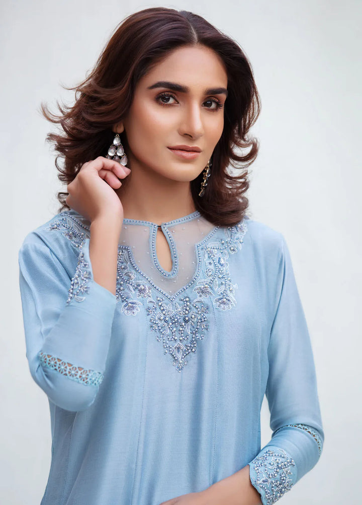 Textile Lime Pret Embroidered Raw Silk 3 Piece Suit Zagrer