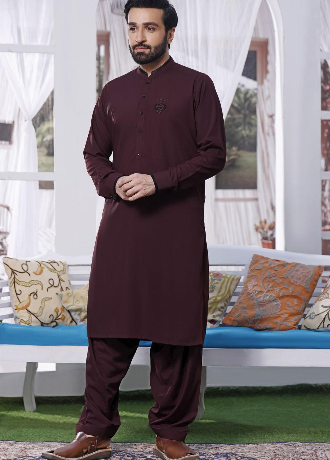 The Great Master (TGM) Wash N Wear Formal Shalwar Kameez for Men - TGM21KS Cardinal