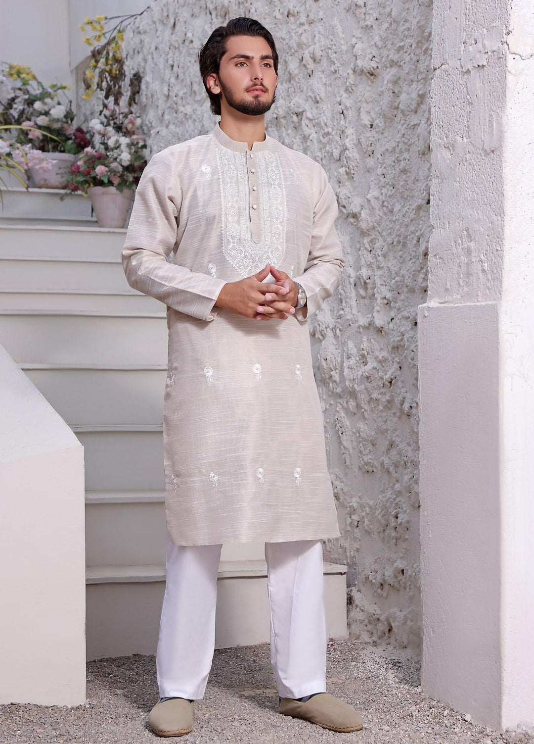 The Great Master (TGM) Silk Formal Kurta Pajama for Men - TGM22MNF Cotton Ball