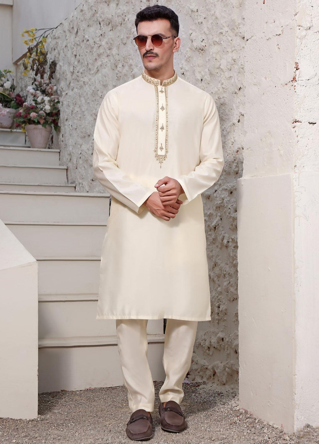 The Great Master (TGM) Raw Silk Formal Kurta Pajama for Men -  TGM22MNF Truffle