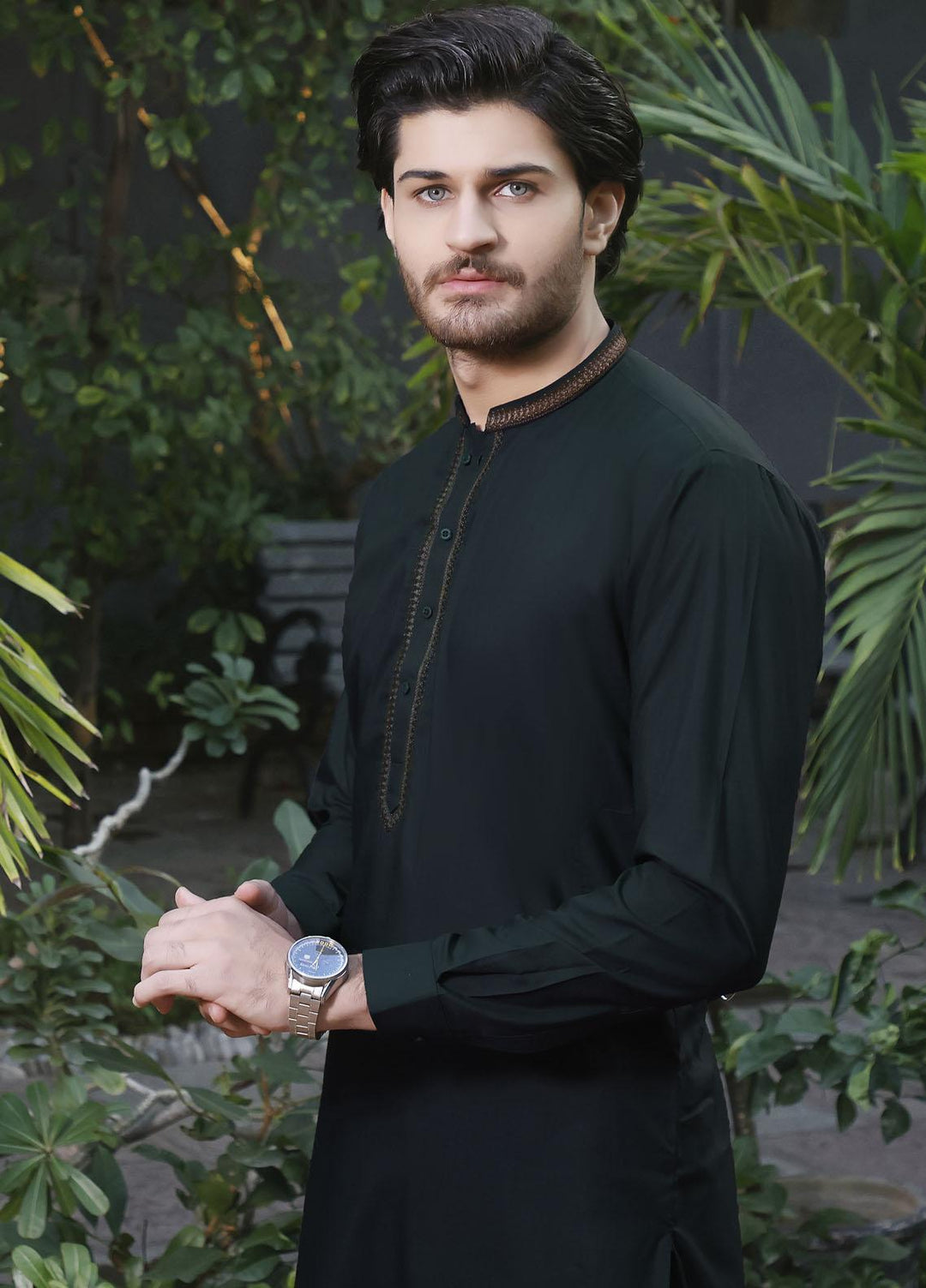 The Great Master (TGM) Wash N Wear Festive Kameez Shalwar for Men -  Liberty Green