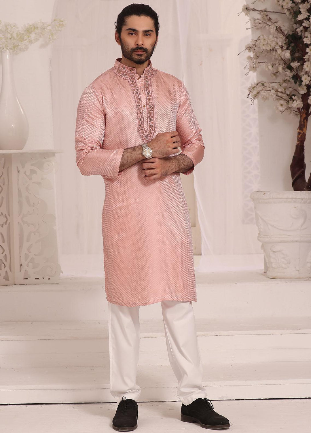 The Great Master (TGM) Jamawar Formal Men Kameez Shalwar -  COTTON CANDY