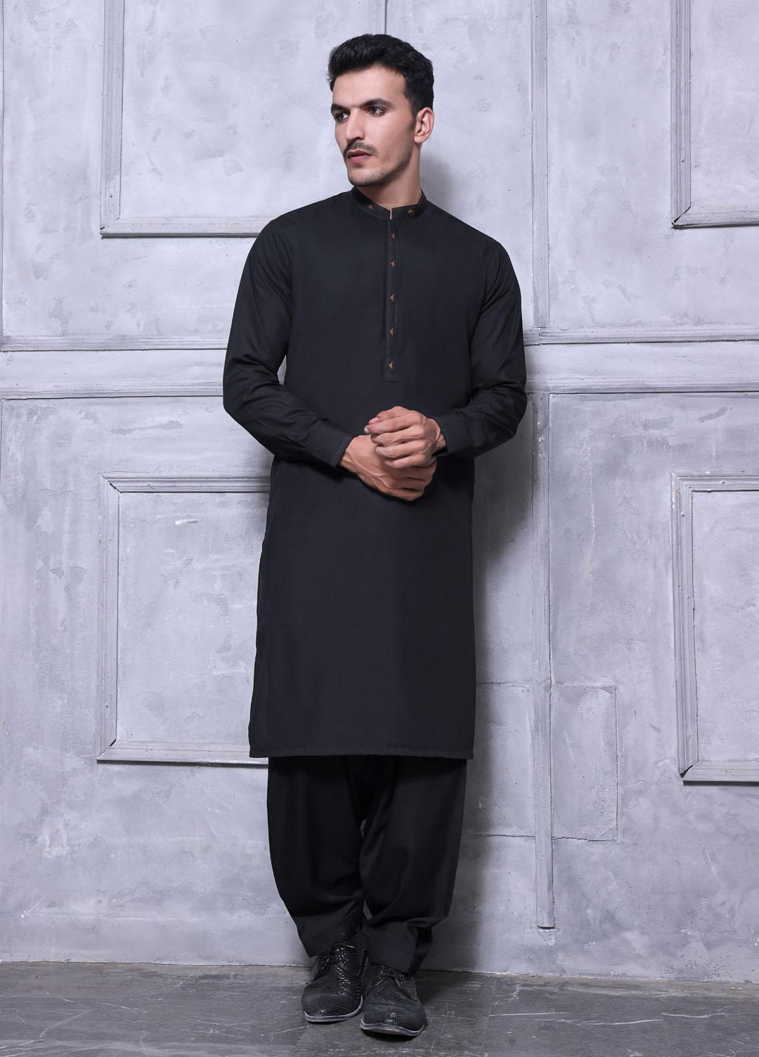 The Great Master (TGM) Wash N Wear Formal Kameez Shalwar for Men -  TGM22MFS Black Mountain