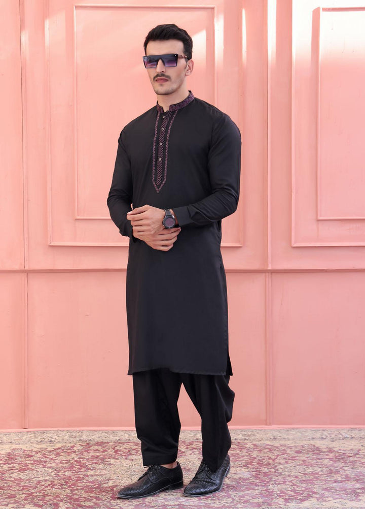 The Great Master (TGM) Wash N Wear Formal Kameez Shalwar for Men -  TGM22MFS Black Rod