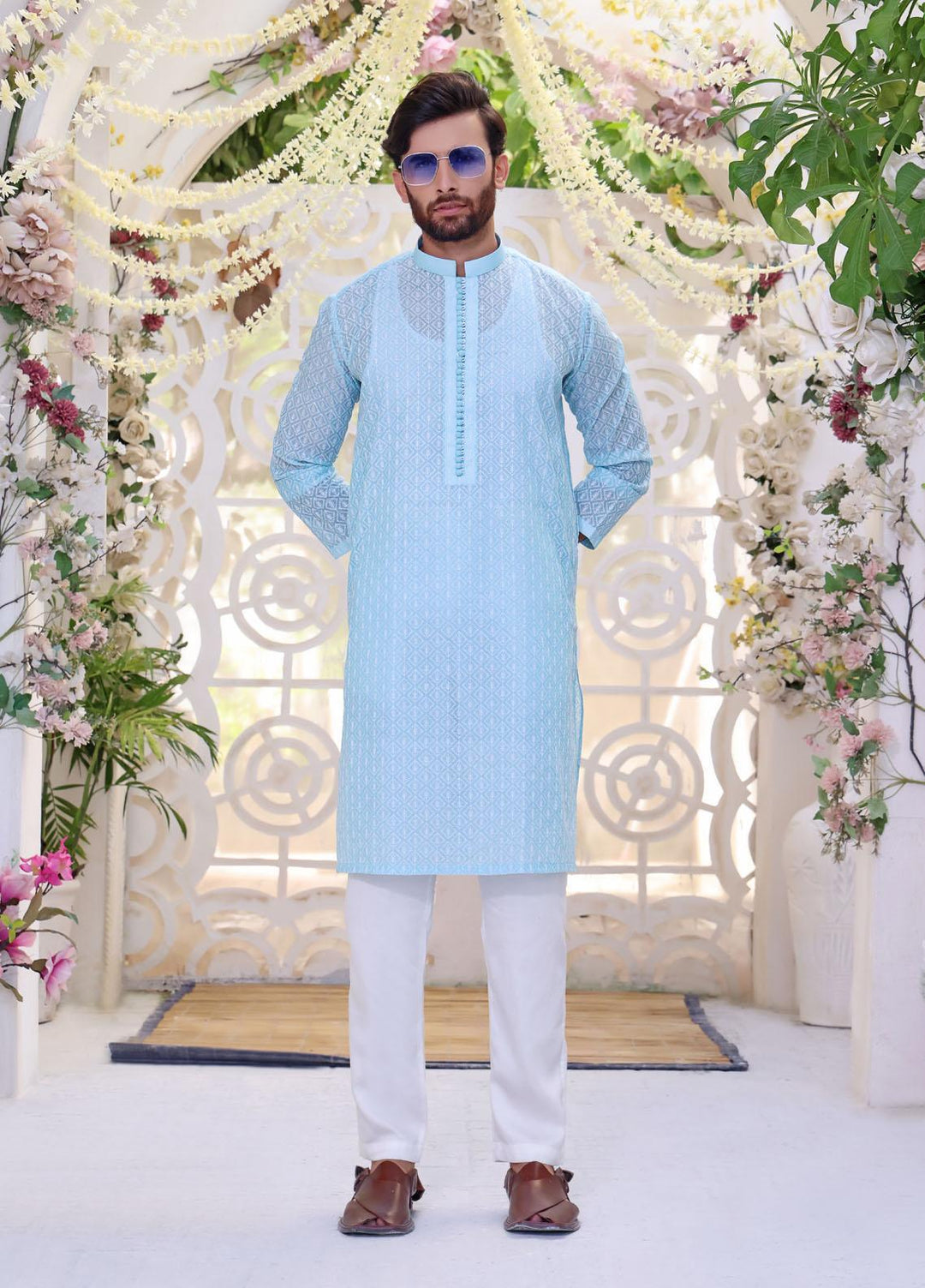 The Great Master (TGM) Cotton Formal Kurta Pajama for Men - TGM22MFS Blue Horizon