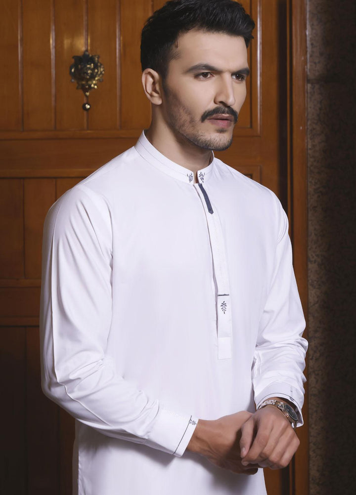 The Great Master (TGM) Wash N Wear Formal Men Shalwar Kameez -  TGM22MS-2 Pure White D-18