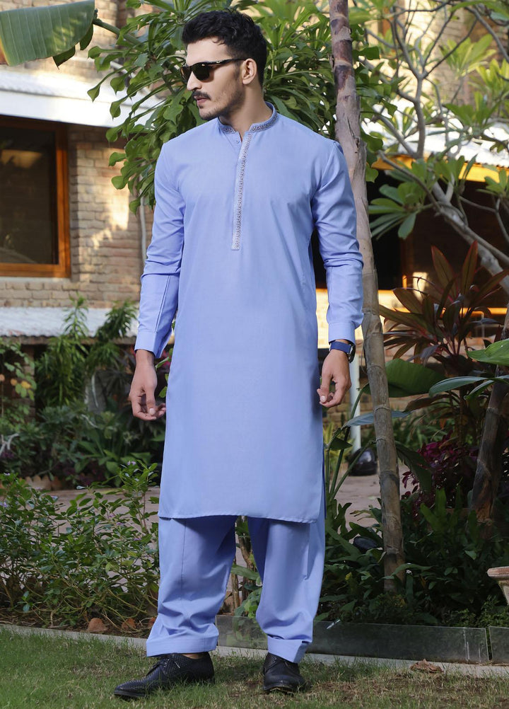 The Great Master (TGM) Wash N Wear Formal Men Shalwar Kameez -  TGM22MS Sky Blue D-2