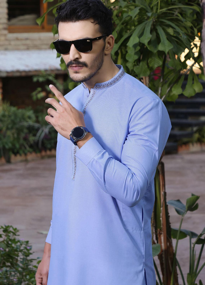 The Great Master (TGM) Wash N Wear Formal Men Shalwar Kameez -  TGM22MS Sky Blue D-2