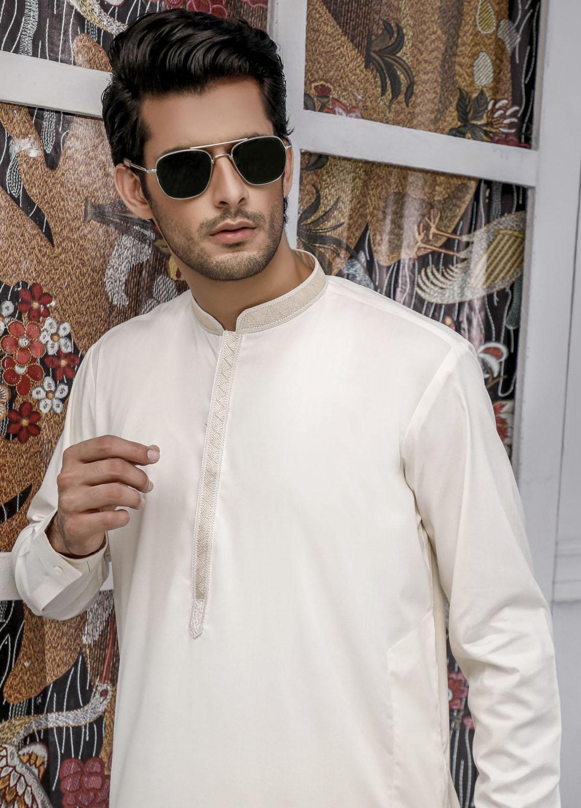 The Great Master (TGM) Blended Formal Kameez Shalwar for Men -  CREAMY CONFECTION main image 1