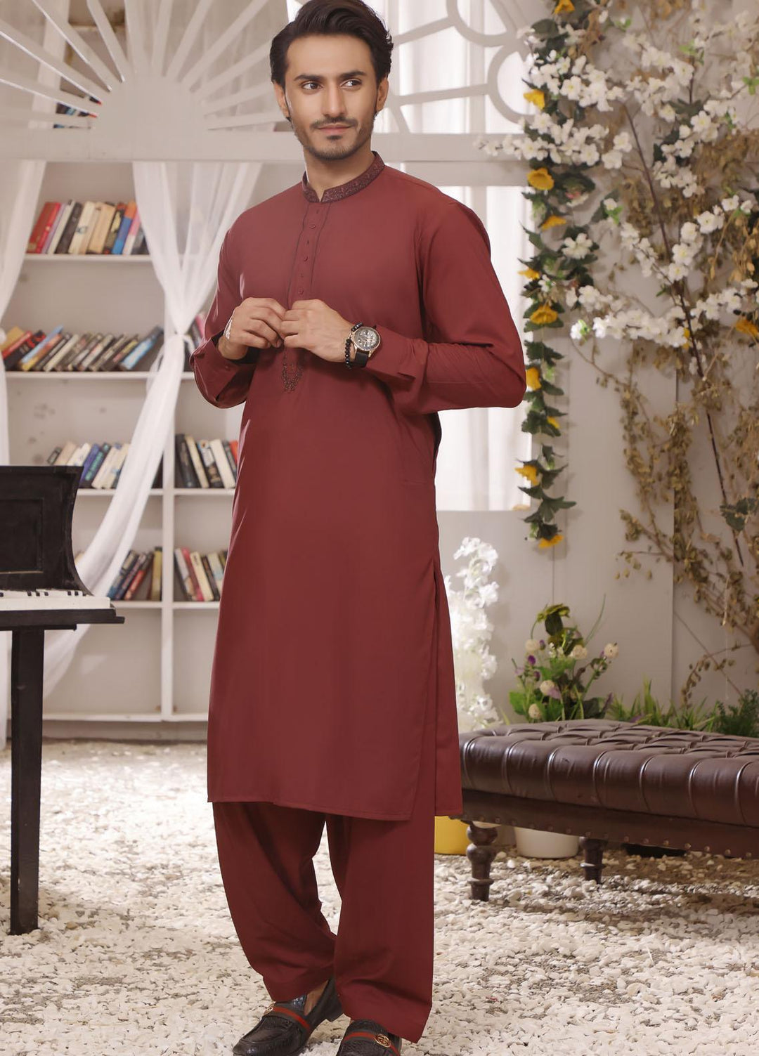 The Great Master (TGM) Wash N Wear Formal Men Shalwar Kameez -  TGM22MS-3 Spiceberry