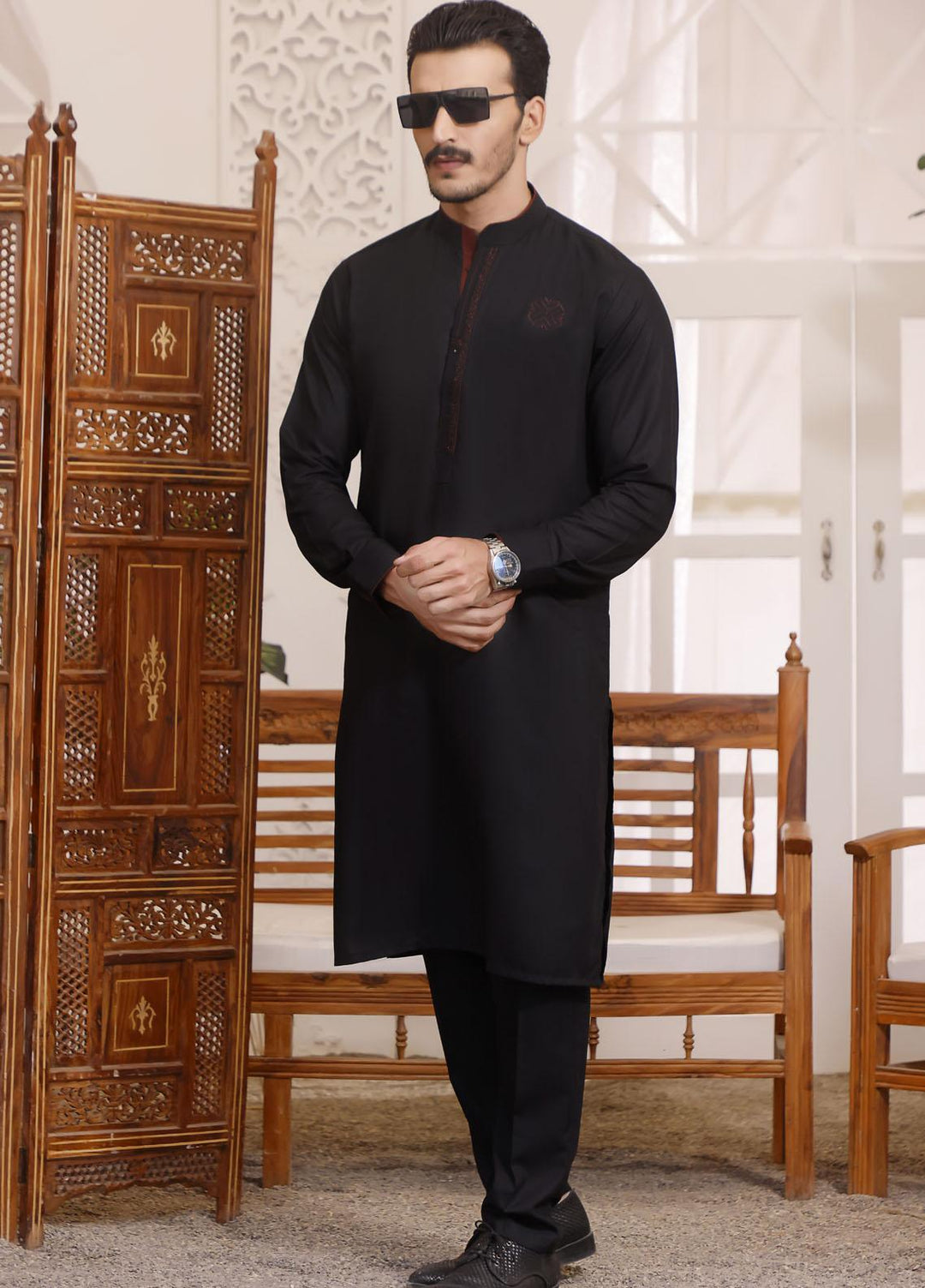 The Great Master (TGM) Wash N Wear Formal Men Shalwar Kameez -  TGM22MS-3 Blackfish