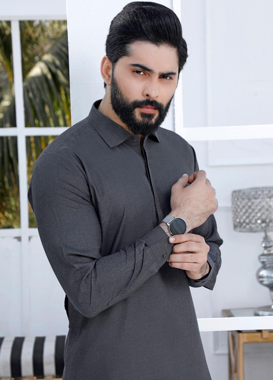 The Great Master (TGM) Wash N Wear Formal Shalwar Kameez for Men -  TGM22MS-3 Malaysia Grey D-11