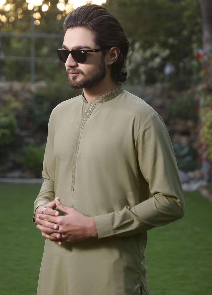 The Great Master (TGM) Wash N Wear Formal Men Shalwar Kameez -  TGM22MKS Old Moss