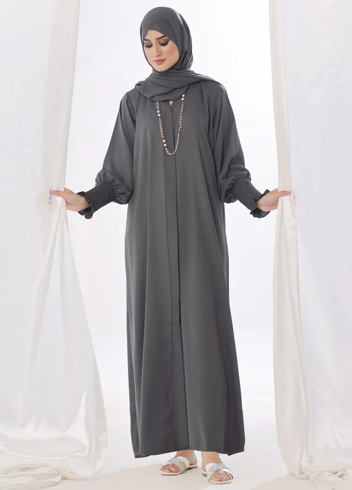 TGM Pret Stylish Nidha Abaya Grey Paradise