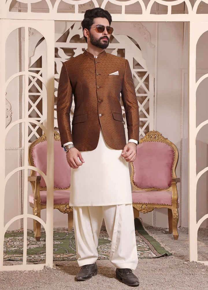 The Great Master (TGM) Jamawar Festive Prince Coat for Men -  TGM22PC Prince Coat - 1