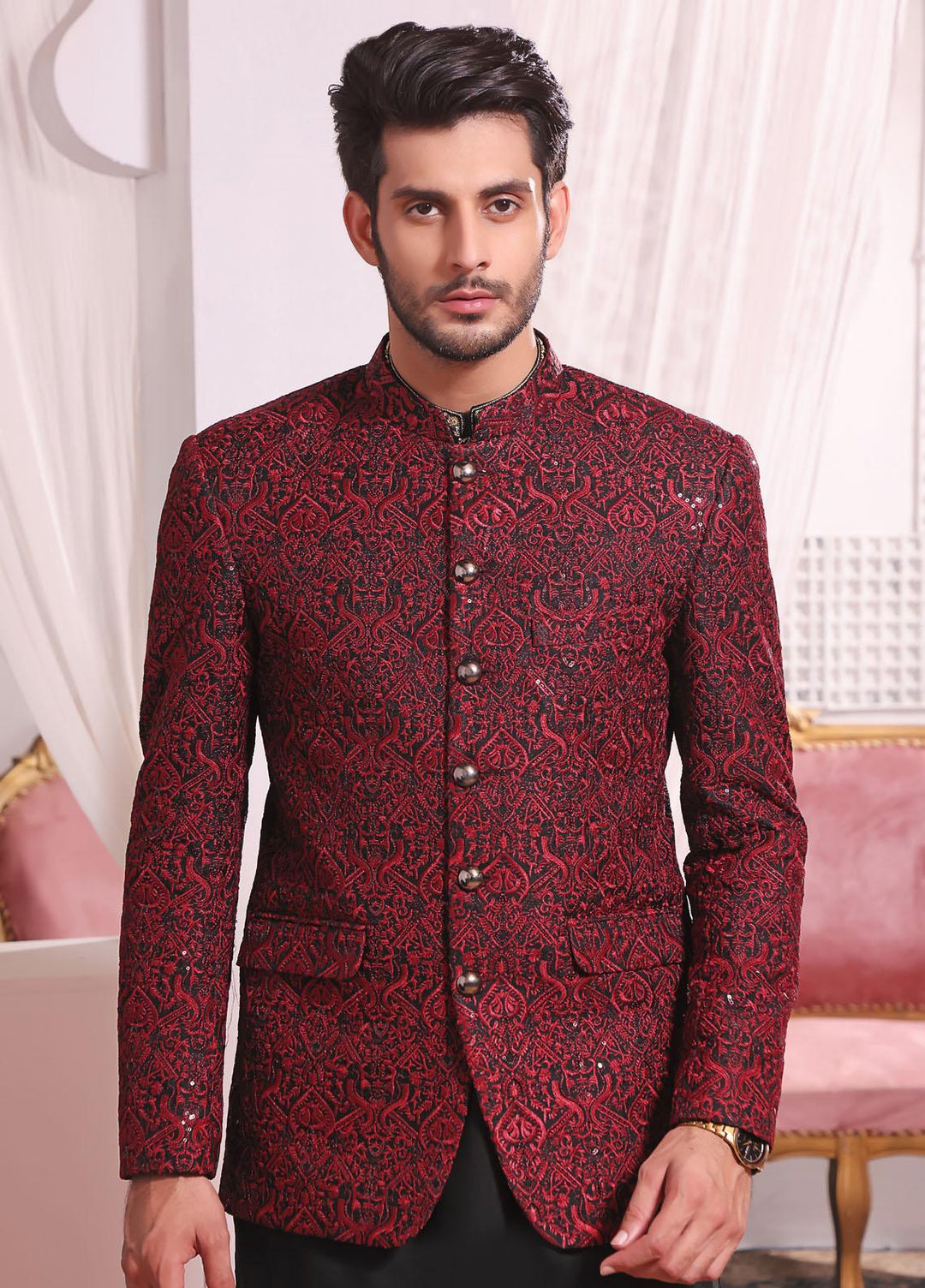 The Great Master (TGM) Banarsi Festive Prince Coat for Men - TGM22PC Prince Coat - 5