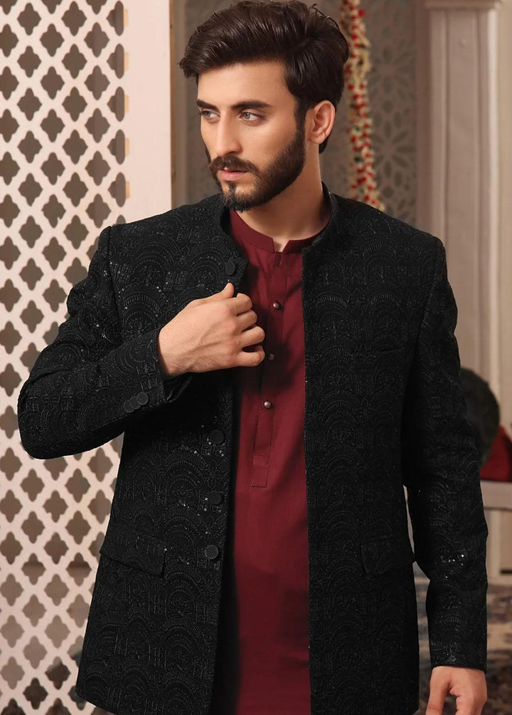 The Great Master (TGM) Raw Silk Embroidered Prince Coat for Men -  Prince Coat 70