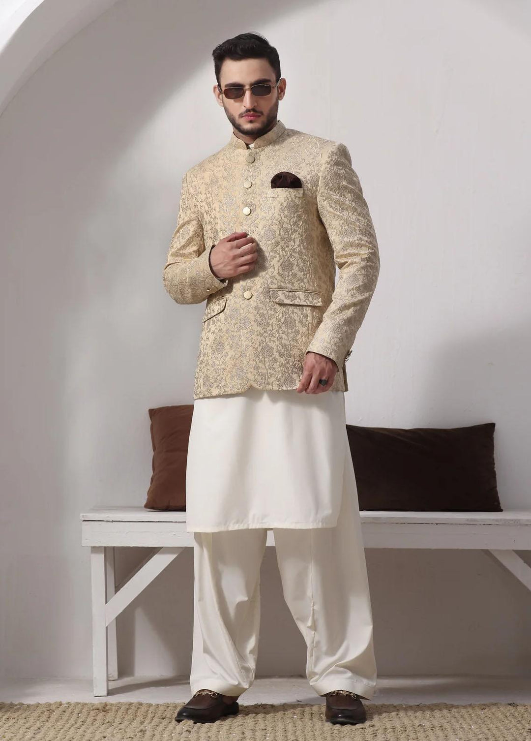 The Great Master (TGM) Satin Embroidered Men Prince Coat -  Prince Coat 77