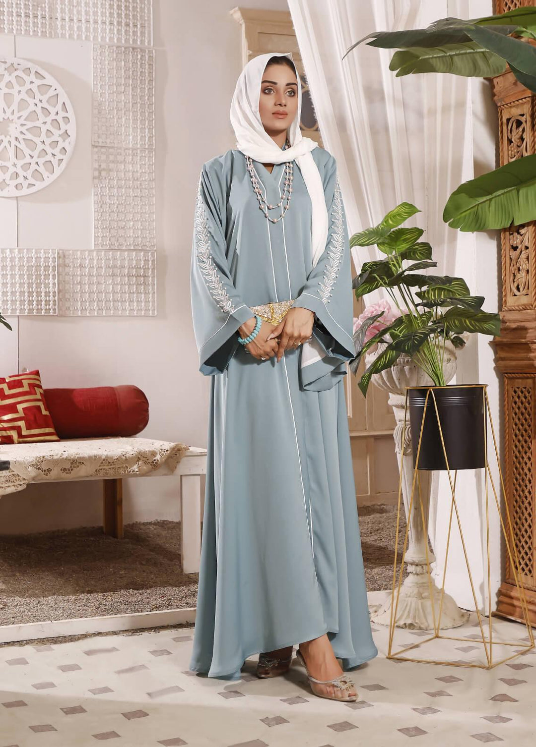 The Great Master (TGM) Nida Stitched Abaya Midnight Glare