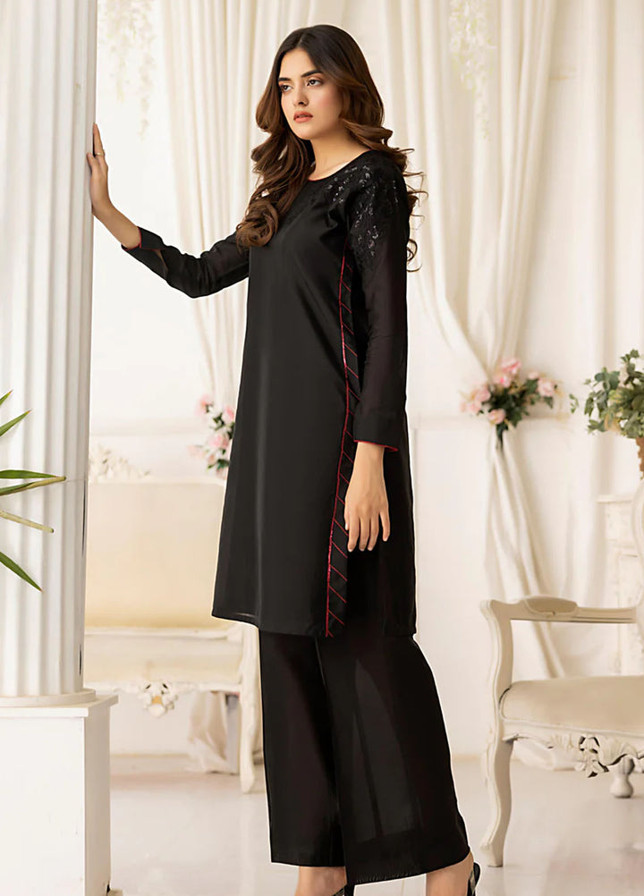 The Classic Fit by Cyanic Pret Embroidered Sheesha Silk 2 Piece Suit Dark Luxe