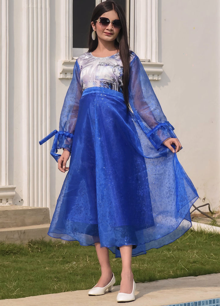The Girl Store Pret Embroidered Shimmer Organza 1 Piece Frozen Fever Gown